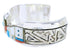 Multicolor And Genuine Sterling Silver Southwest Cuff Bracelet RS75359